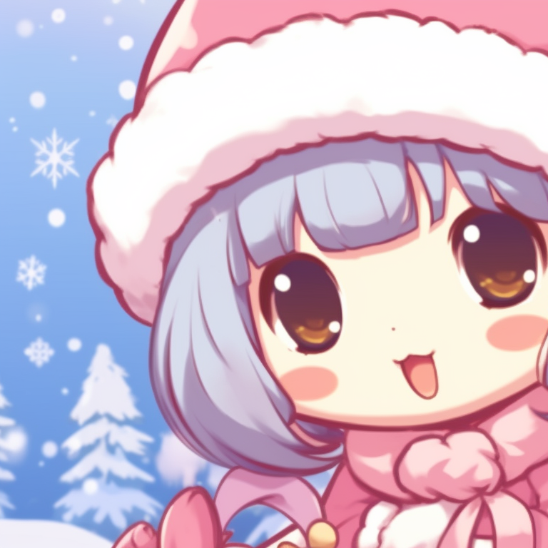 Two characters near a fireside, warm colors and comforting Christmas aura. unforgettable matching my melody christmas profile pictures pfp for discord.