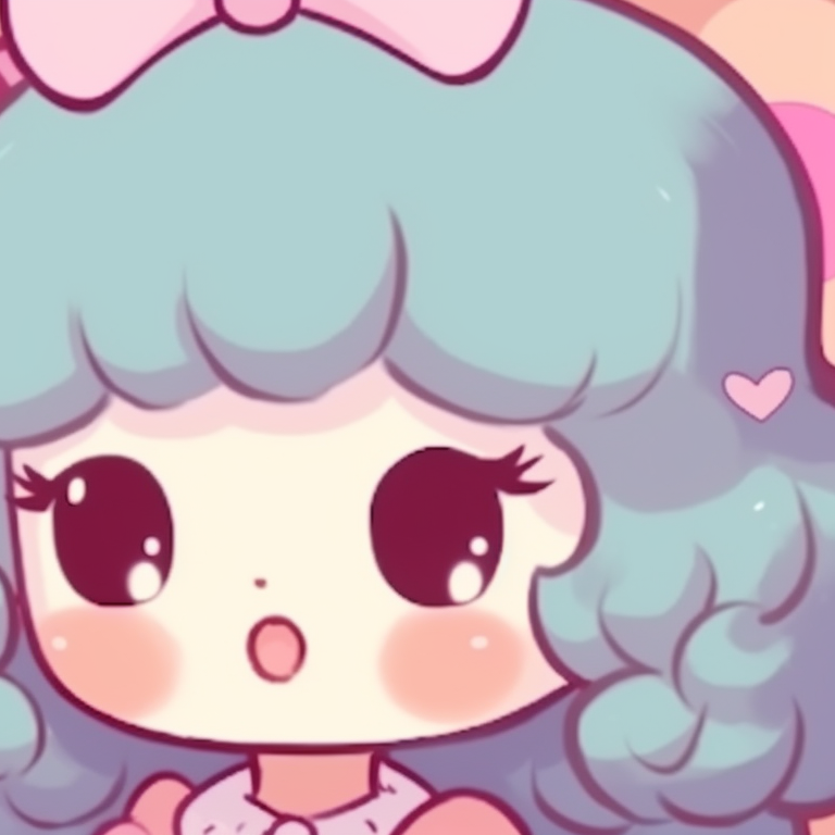 Close-up of two smiling Sanrio characters, delicate soft shades and distinct facial features. sanrio classic matching pfp pfp for discord.