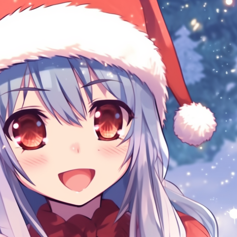 Two anime characters building a snowman, subtle shading and frosty color palette. gorgeous matching christmas pfp anime pfp for discord.