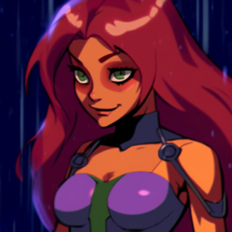 Robin and Starfire under a sunset sky, holding each other, soft shading and cool colors. best robin and starfire matching pfp designs pfp for discord.