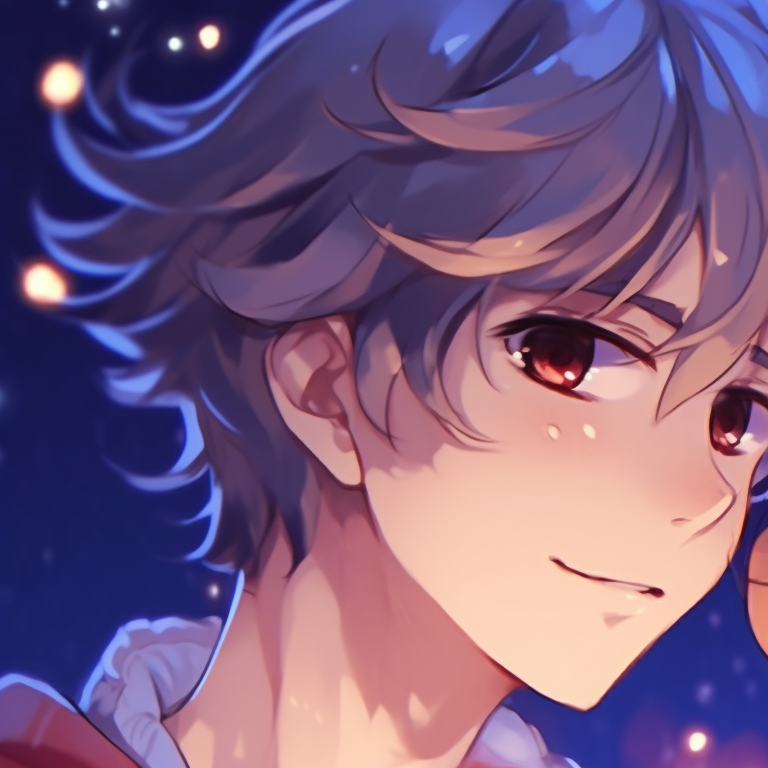 Two characters making festive gestures, reflection in the eyes showing Christmas tree and glowing lights. stylish matching aesthetic pfp for christmas pfp for discord.