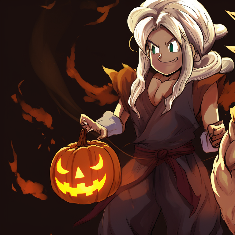 Frieza character in a chilling pose with skeletal and ghostly elements. dragon ball z matching pfp halloween style pfp for discord.