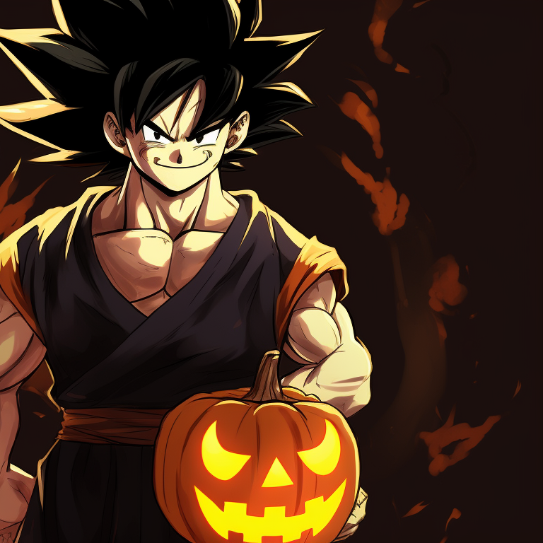 Frieza character in a chilling pose with skeletal and ghostly elements. dragon ball z matching pfp halloween style pfp for discord.