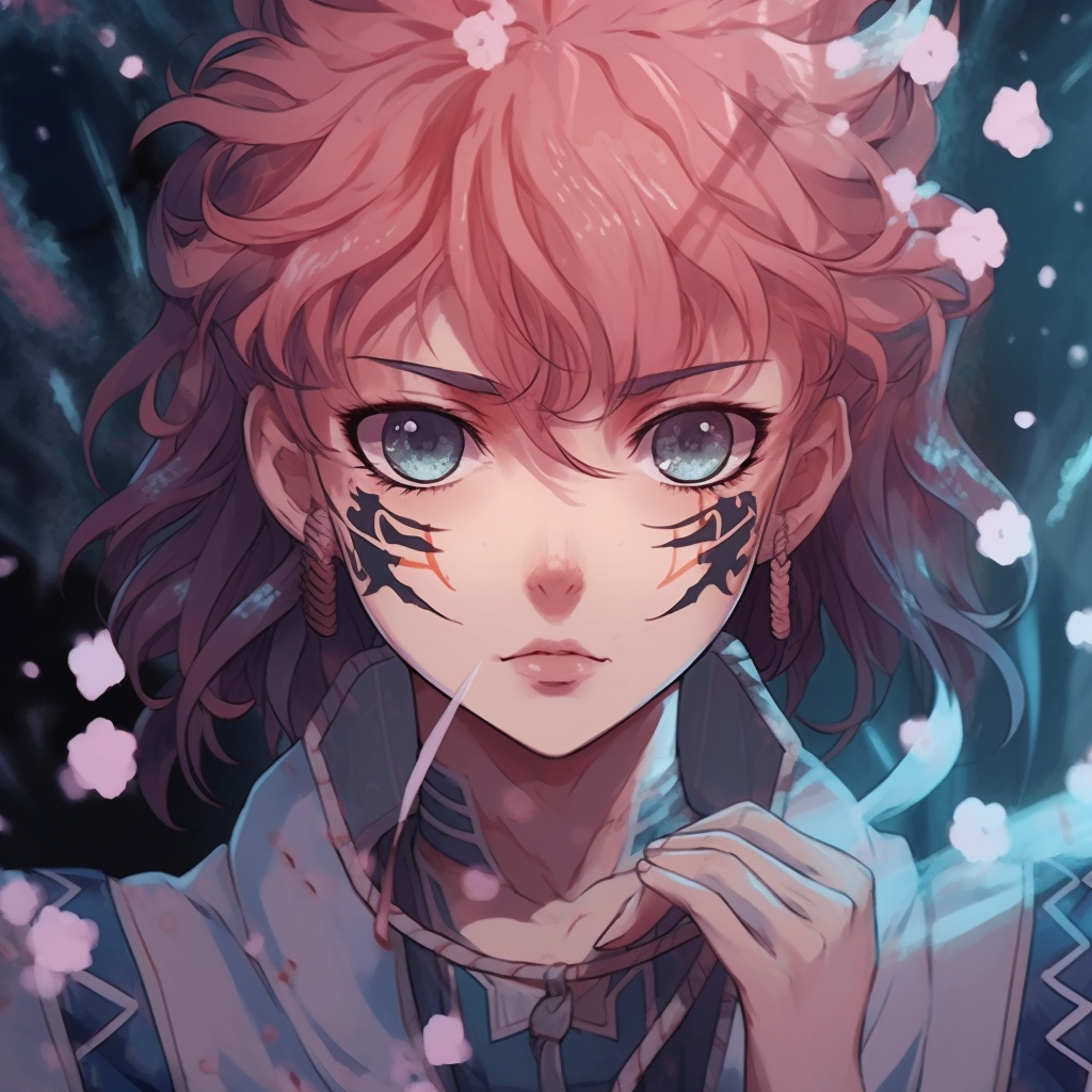 Anime character amidst the falling autumn leaves, rich color palette and vivid detailing. original high quality anime pfp collections