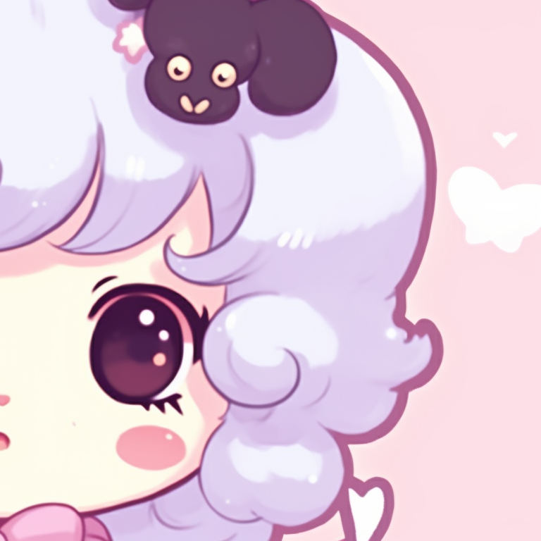 A joyous duo of Sanrio characters in festive attire, colorful confetti background, celebrating together. beautiful matching sanrio pfp pfp for discord.