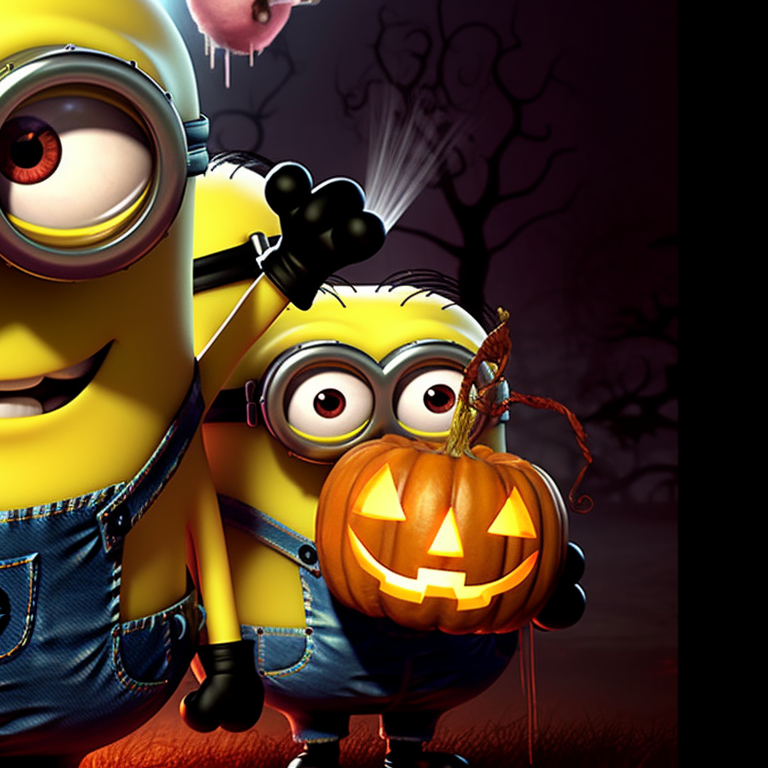 Two Minions, one dawning a ghost costume, the other a vampire, humorous horror theme. matching pfp with minion theme for halloween pfp for discord.