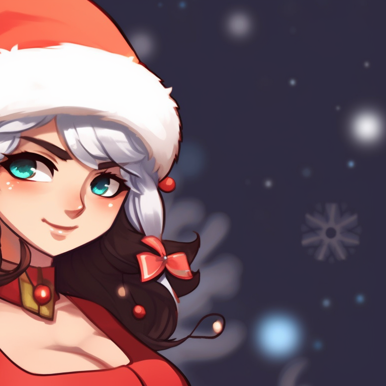 Two characters standing in a snowy atmosphere, intense gaze, poised for the holiday battle valorant festive season matching pfp pfp for discord.