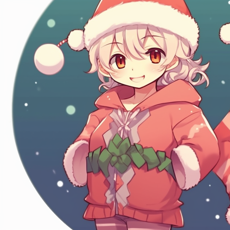 Two characters wearing matching Christmas sweaters, detail in patterns, warm colors. ideal christmas pfp matching themes for school pfp for discord.