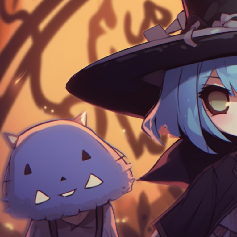 Characters in ghostly attire, radiant glow enhancing their spooky appeal. matching halloween trio pfp pfp for discord.