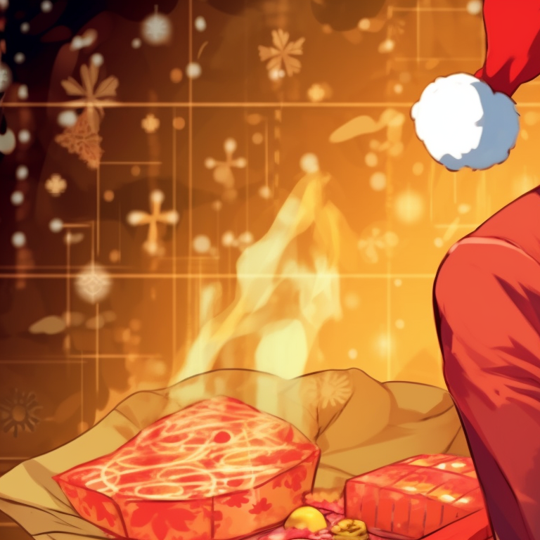 Sanji and another character singing carols, highlighted musical notes and joyful expressions. anime style matching sanji christmas pfp pfp for discord.