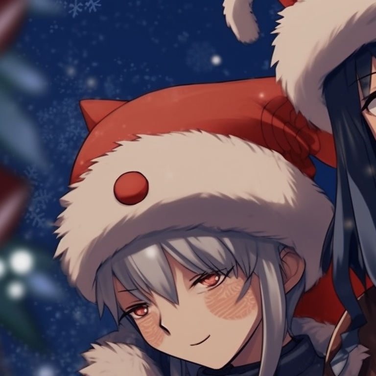 Two characters throwing snowballs, action lines and contrasting winter colors. top-tier naruto christmas matching profile pics pfp for discord.