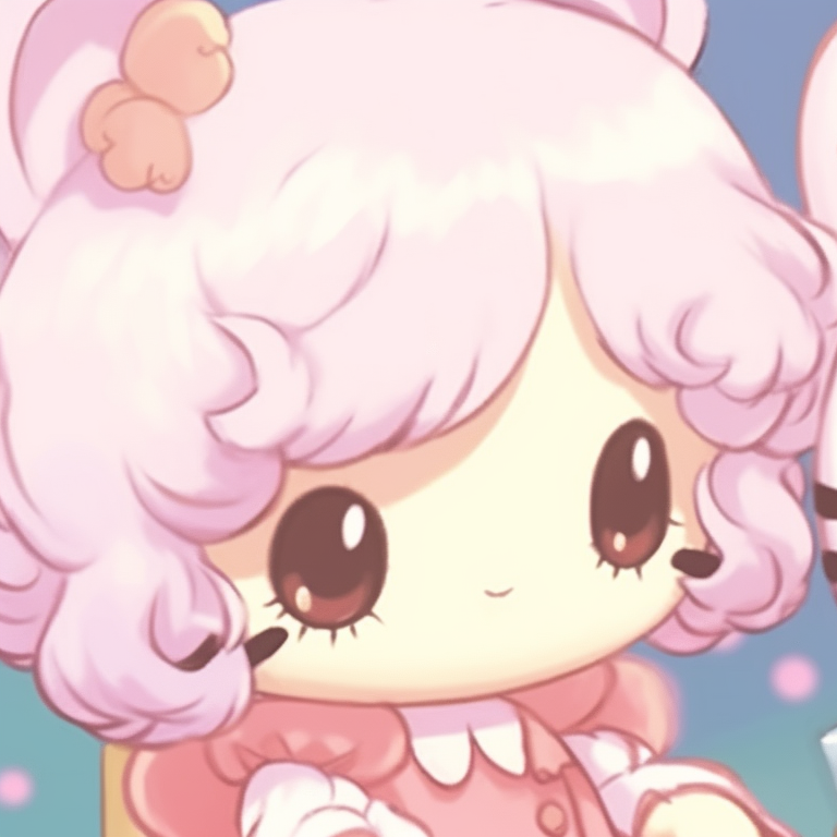 Two Hello Kitty characters, pastel shades with soft edges, beaming at each other. cute hello kitty pfp matching pfp for discord.