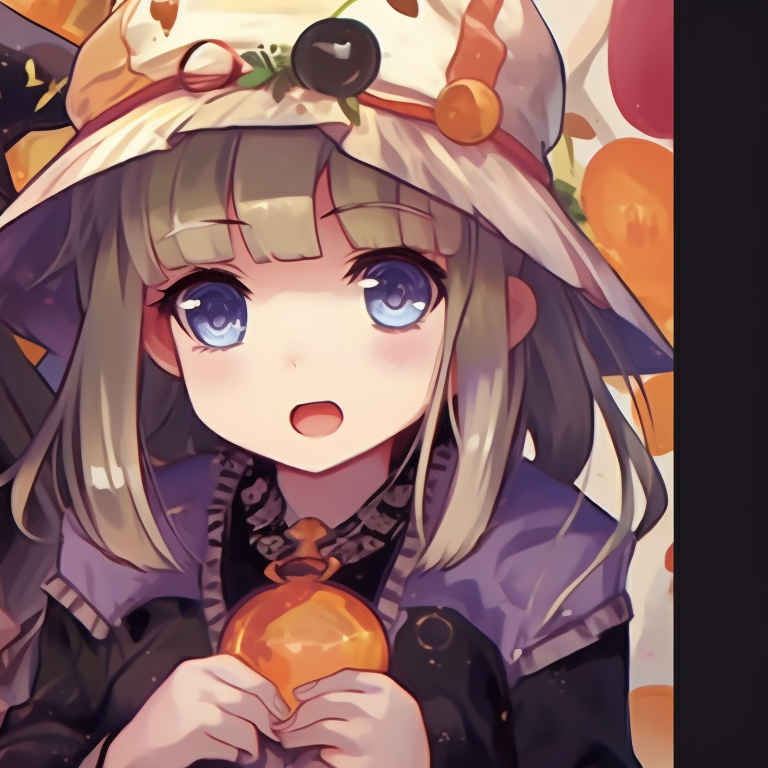 Two characters holding pumpkins, vibrant and fun with soft shading. oshi no ko character-inspired halloween pfp pfp for discord.