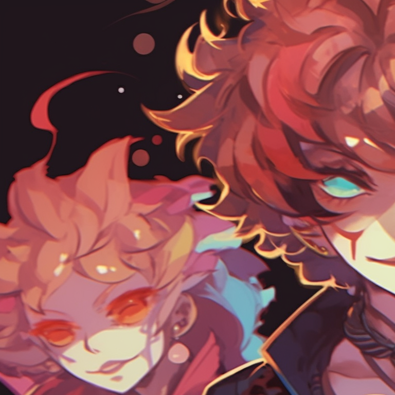 Three characters in black and white, contrasted expressions and sharp styles. creative trio matching pfp pfp for discord.