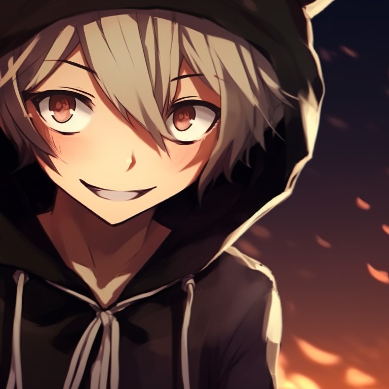 Two characters in monster-themed costumes, intricate details and brilliant use of contrasting colors. spooky boys match pfp halloween night pfp for discord.