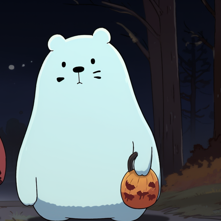 Two characters against a pumpkin backdrop, autumn colors and fun expressions. we bare bears halloween pfp gallery pfp for discord.