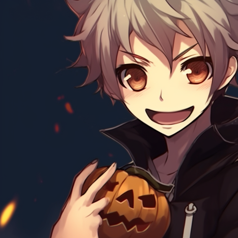 Two characters in ghoulish attire, symmetrical composition and soft yet creepy illumination. spooky boys match pfp halloween night pfp for discord.