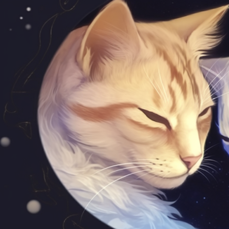 A pair of cats cozying up to each other, pastel shading and shimmering eyes. best matching pfp cat options pfp for discord.