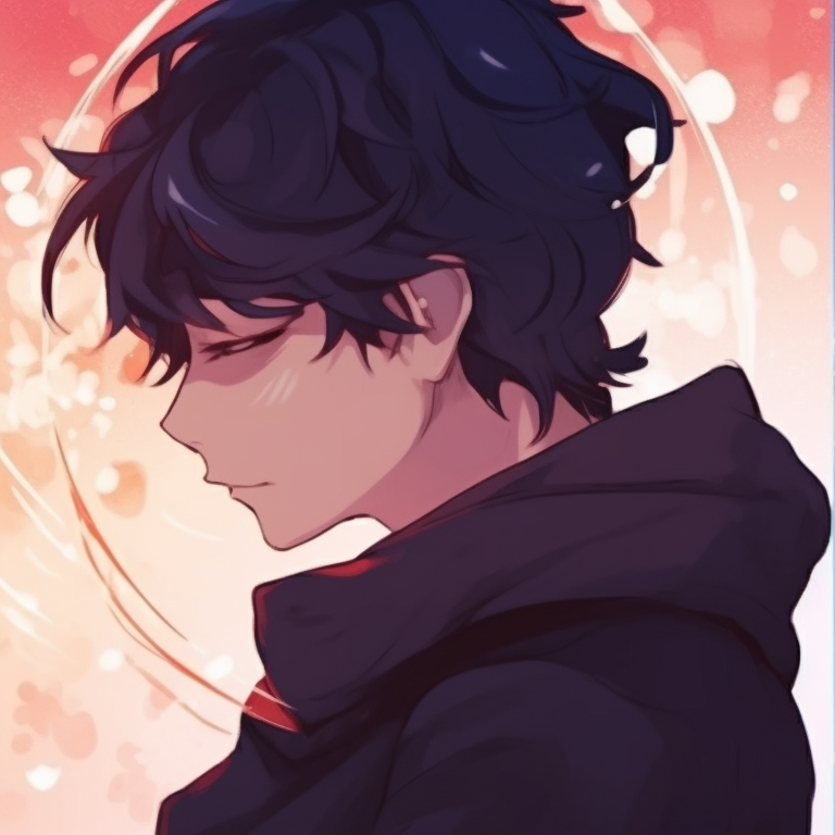 Two characters with an ocean backdrop, using a cool color palette and detailed wave patterning. classic matching anime pfp for couples pfp for discord.