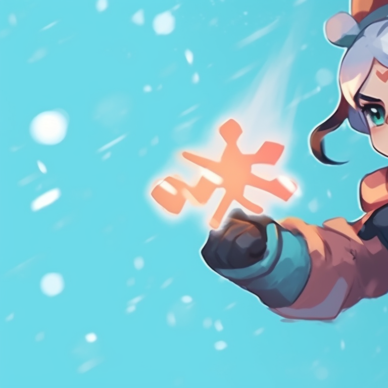 Characters engaged in a snowy battle, cool tones and intense action. matching valorant christmas pfp skins pfp for discord.