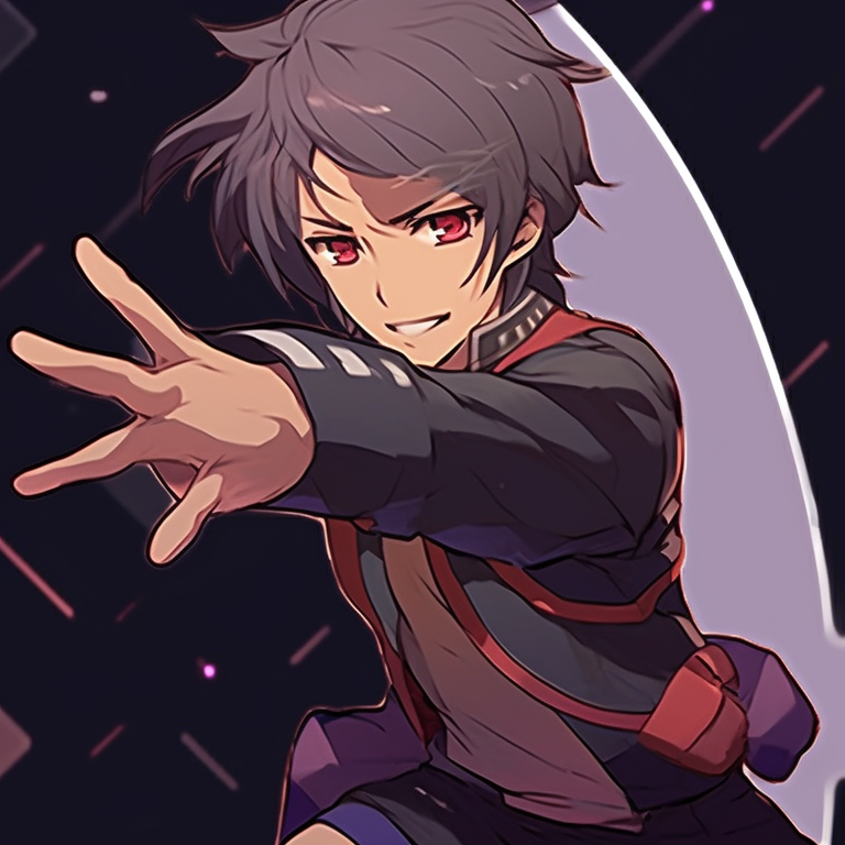 Two characters with stern expressions, neutral tones with sharp lines. best male and female matching pfp friends pfp for discord.