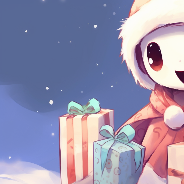 Two ghost characters, vivid colors and detailed tree decorations, peaking from behind a Christmas tree unique matching cute ghost christmas pfp pfp for discord.