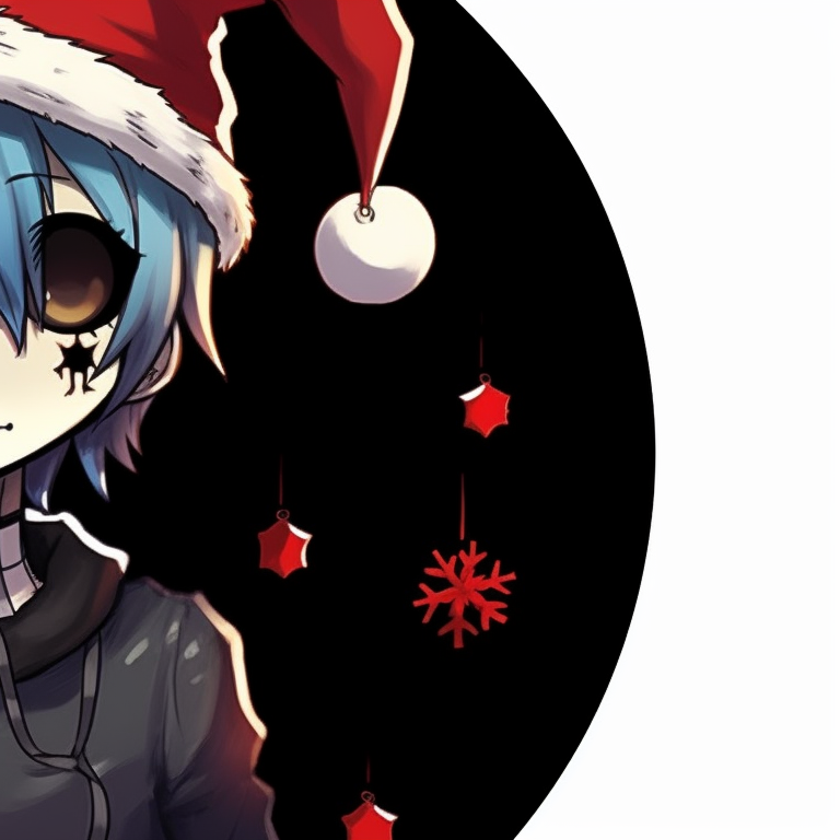 Two punk profiles, Christmas lights wrapped around their midriff, strong contrast between the characters' outfit and festive lights. grunge trend matching christmas pfp punk pfp for discord.