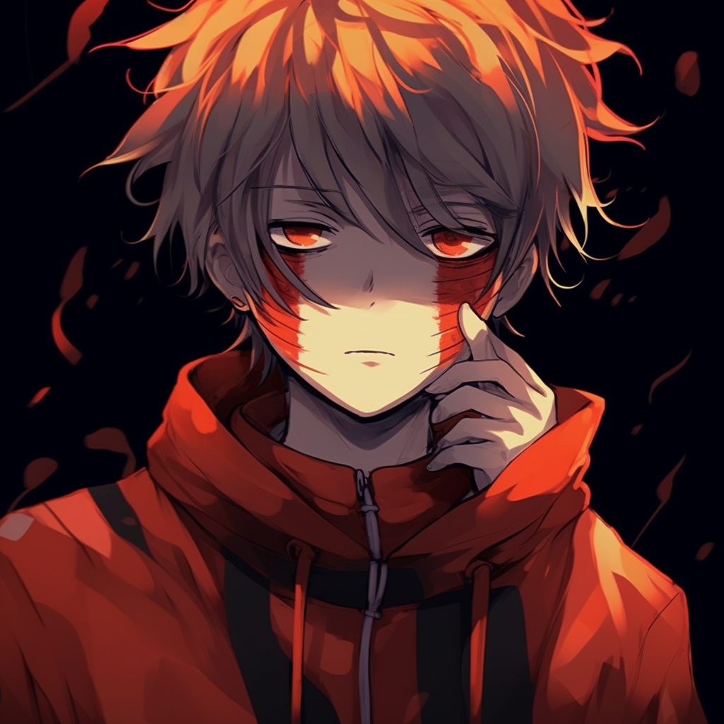 Close-up of Hokage Naruto, intense detail on facial features and an earthy color palette. anime pfp naruto inspired guys pfp for discord.