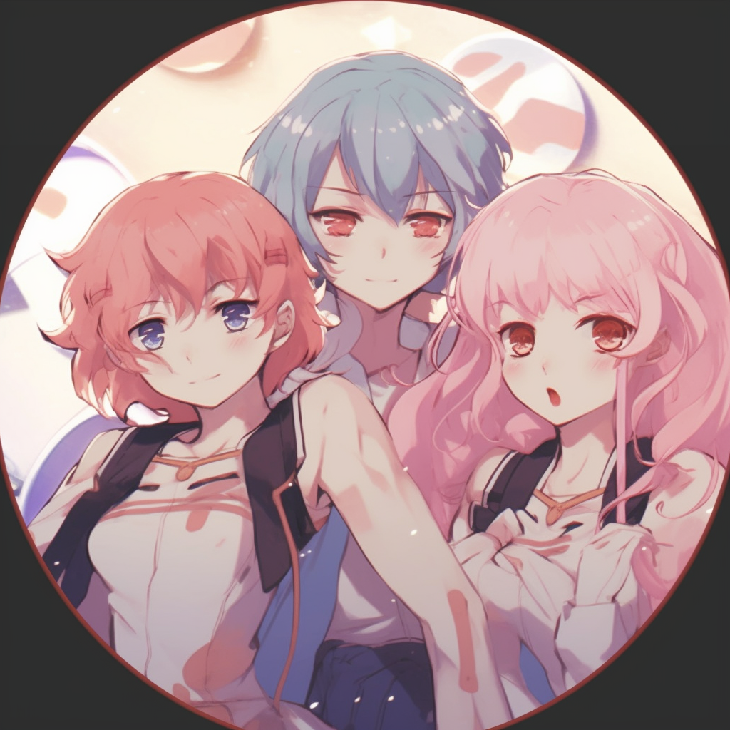 Close-up image of Sailor Moon and allies focusing on their expressive eyes and detailed hairstyles. anime 3 matching pfp for girls