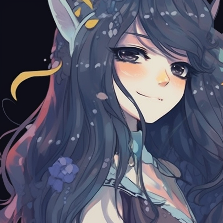 Two anime characters, ethereal elements and cool tones, hinting mystical powers. best friends matching pfp for anime lovers pfp for discord.