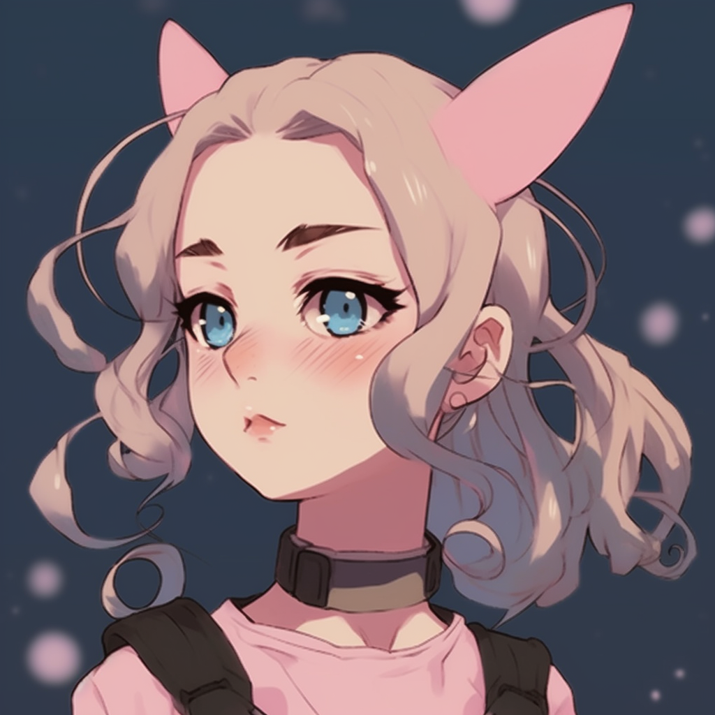 Caricature of Sailor Moon, emphasizing her wide eyes and large hair buns, in soft pastel colors. humorous non-anime pfps