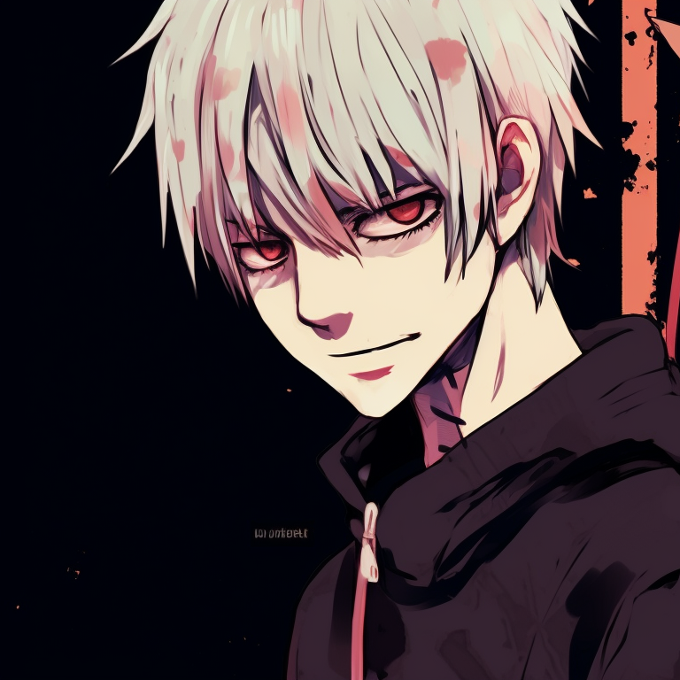 Two characters sharing a moment of insanity, chaotic brush strokes and saturated colors. chainsaw man coordinated pfp pfp for discord.