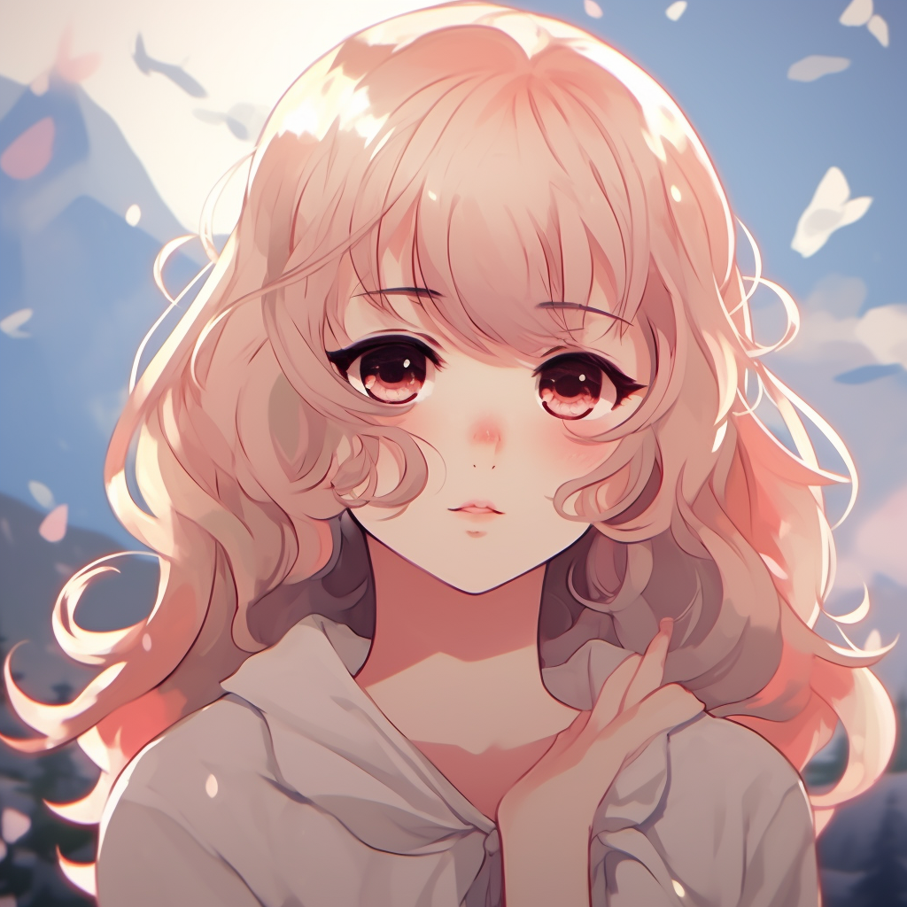 Schoolgirl character from popular anime series, featuring school uniform and soft color palette. anime cute pfp from popular shows