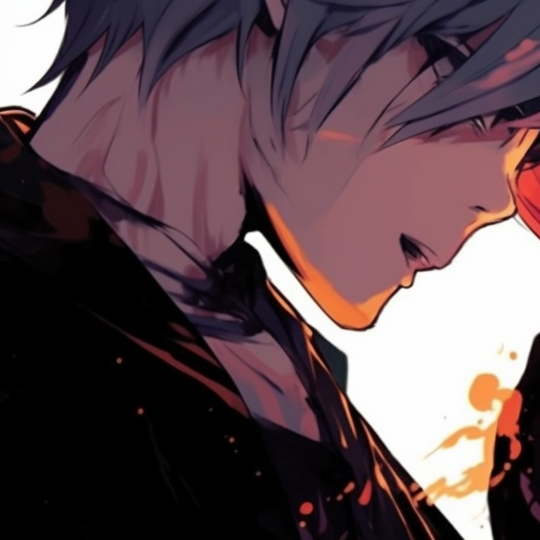 Two characters clasping hands, intense emotions captured with sharp lines. chainsaw man coordinated pfp pfp for discord.