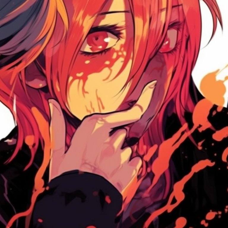 Two characters clasping hands, intense emotions captured with sharp lines. chainsaw man coordinated pfp pfp for discord.