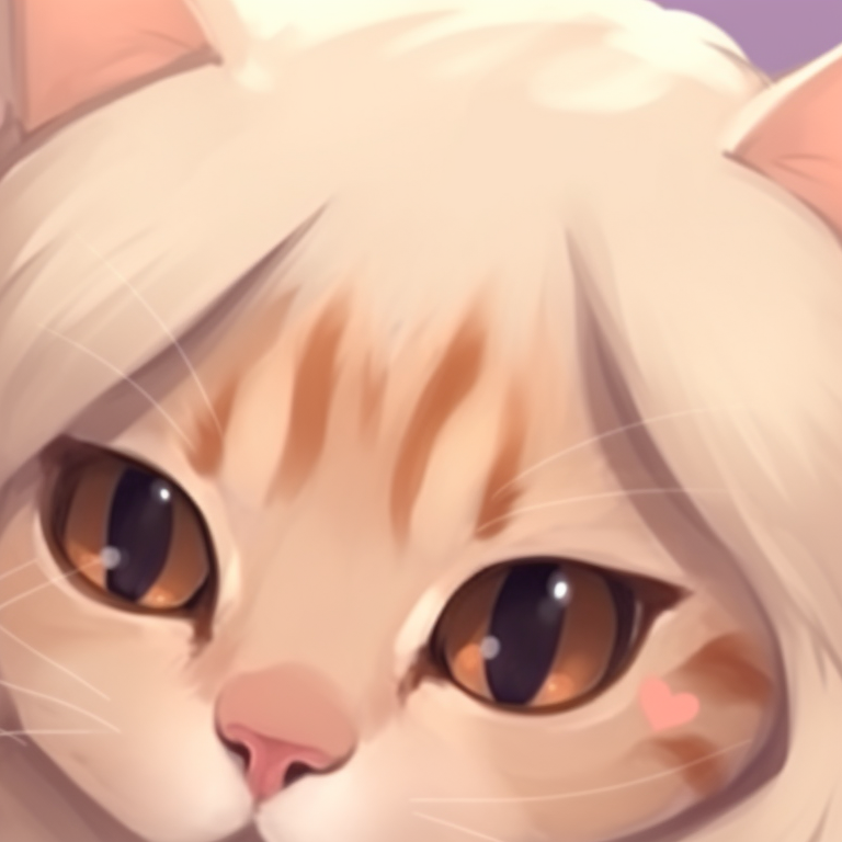 Two playful characters, one batting at a dangling thread, vibrantly colored furniture in the background. cute cat illustration matching pfp pfp for discord.