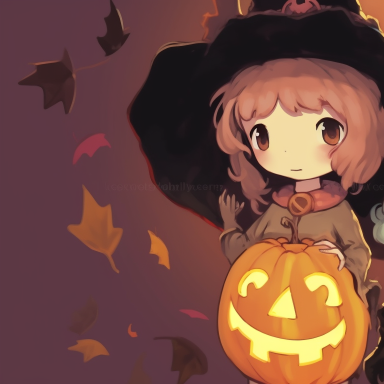 Two witch characters casting a spell, moody colors and magical details. halloween inspired cute pfp matching theme pfp for discord.