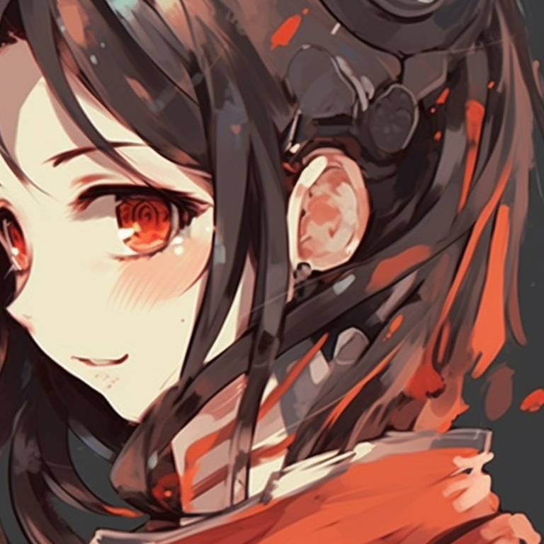 Two characters in traditional tea-serving outfits, soft colors with focused lighting, one pouring tea and another sipping. classic anime matching profile pictures for friends pfp for discord.