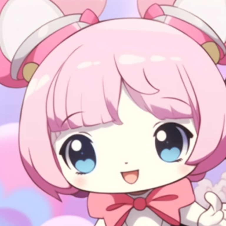 My Melody and Kuromi, sweet pastel color scheme, standing back-to-back with matching bows. perfect my melody and kuromi matching profile pictures pfp for discord.