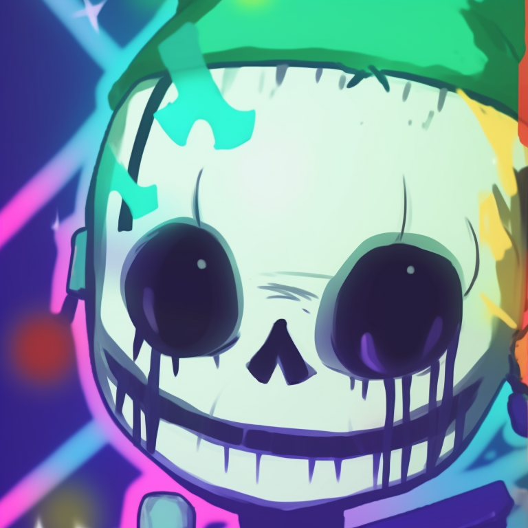 Two Error Sans characters, vibrant colors stand out against the Christmas decorations in the background. matching pfp set with error sans christmas theme pfp for discord.