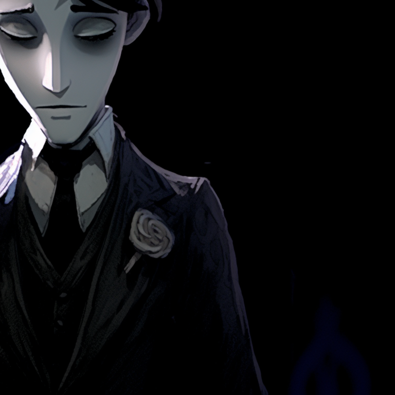 The two characters, locked in a matrimonial scenery, conveying a sense of serene eternity through the careful use of cold colors. burton's corpse bride matching pfp pfp for discord.