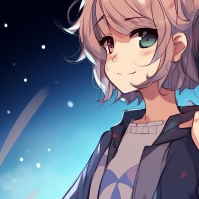 Two character silhouettes, warm sunset background, holding hands. matching pfp for besties with quotes pfp for discord.