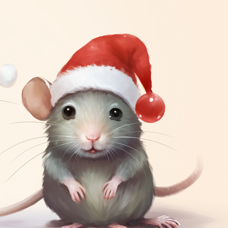 Two characters under a soft blanket, warm colors, Christmas lights. festive rodent matching christmas rat pfp pfp for discord.