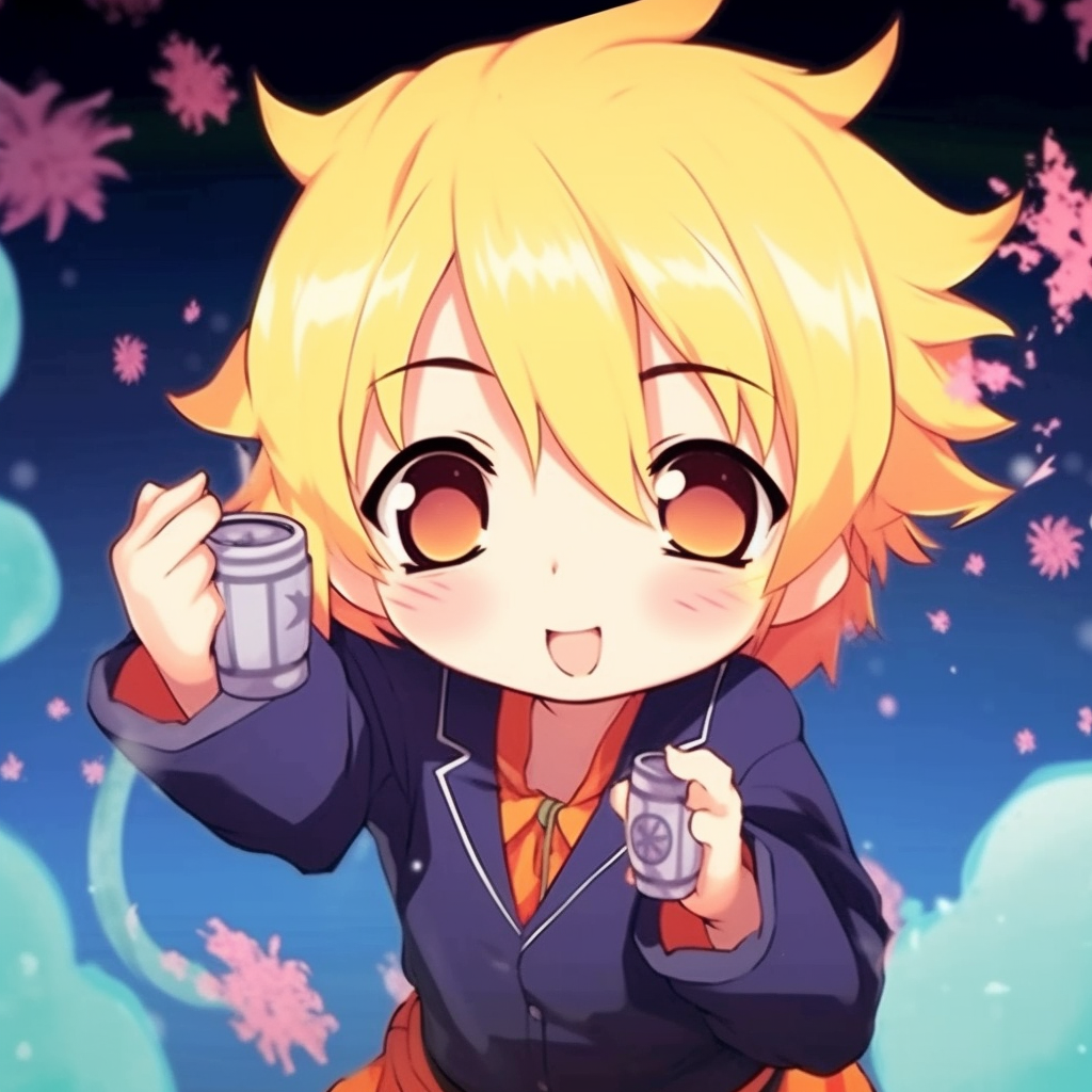 A GIF featuring Naruto in a Chibi style, dancing with joy and vibrant colors. unique anime gif pfp