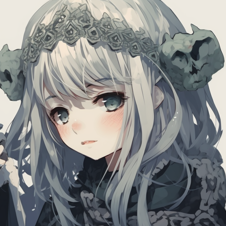 Two characters in gothic attire, dark palette and intricate lace details. pfp matching anime characters pfp for discord.