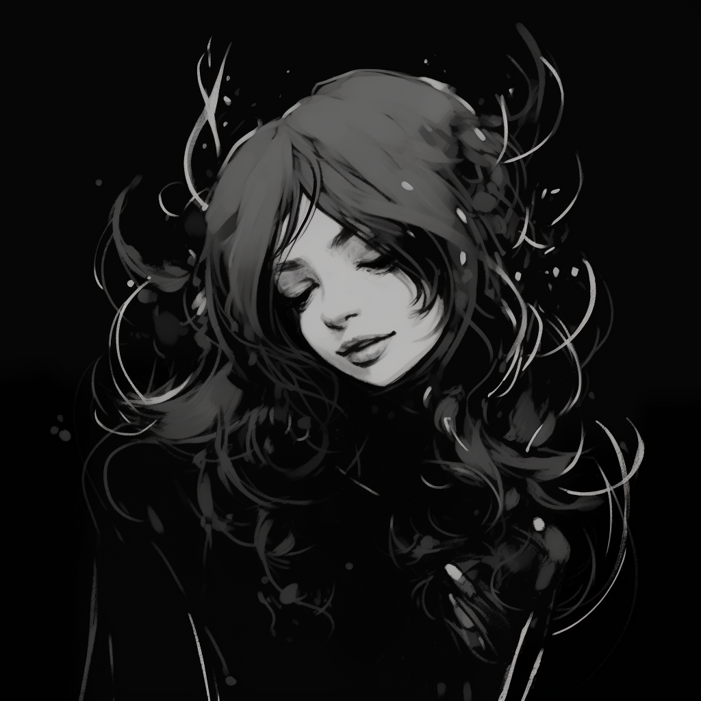 Profile showcasing a character peeking through ethereal shadows and detailed shade variations. ethereal dark aesthetic pfp pfp for discord.