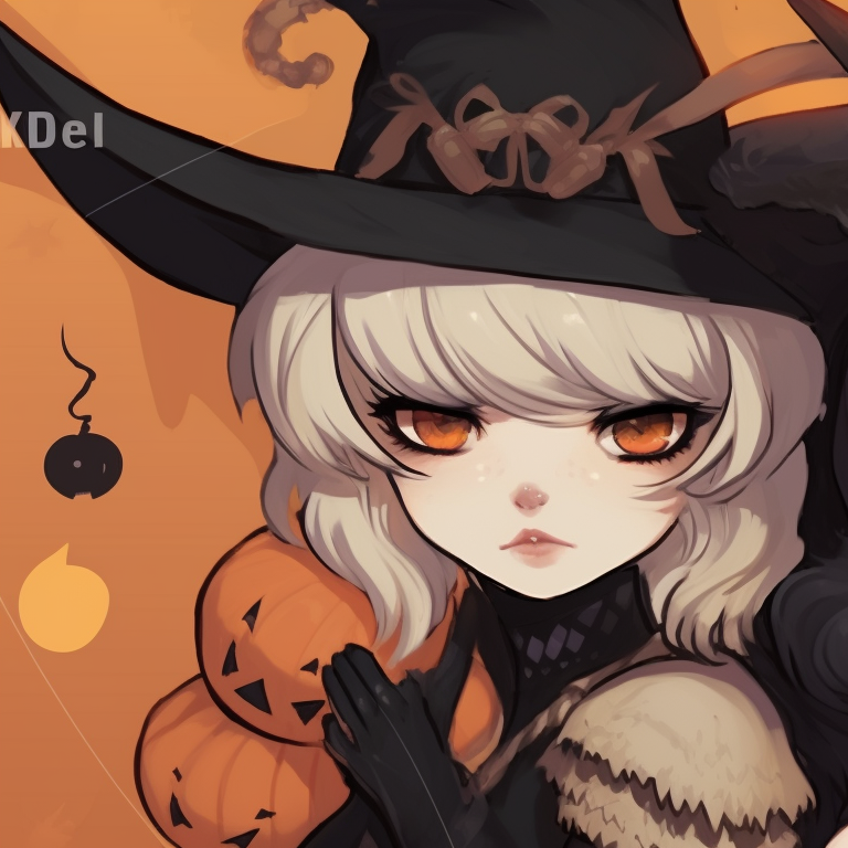 Two characters with ghostly auras, their outfits standing out with vivid colors.  goth pfp in a halloween-themed matching style pfp for discord.