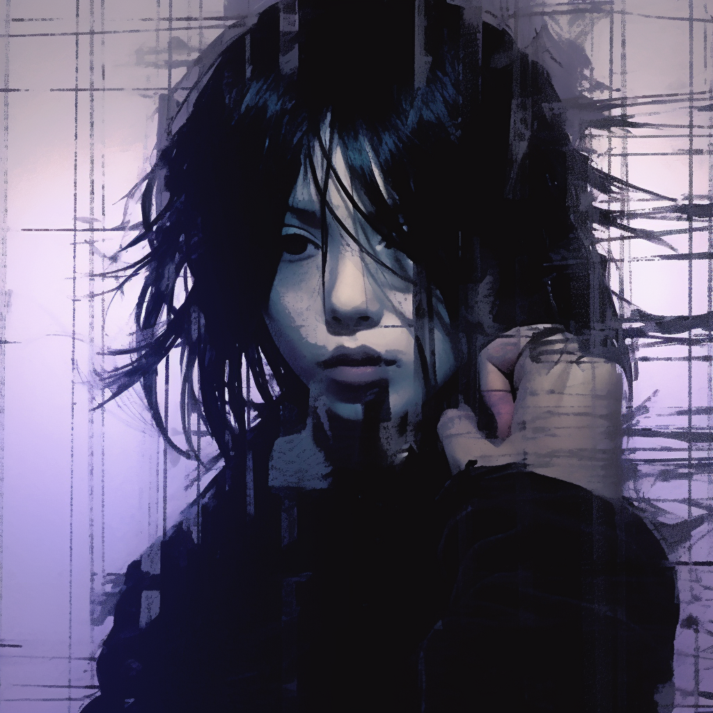 Anime character with a grungy aesthetic, generating an enigmatic allure with dusky, muted colors and sketchy linework. grunge aesthetic pfp ideas pfp for discord.