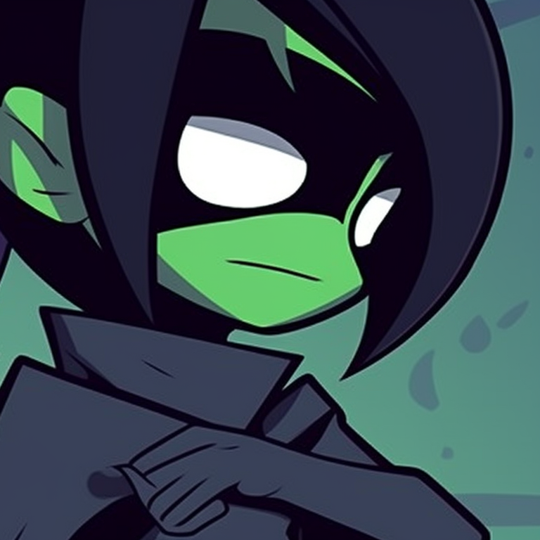 Beastboy and Raven in candy-corn Halloween outfits, bright colors and playful feeling. cartoon pfp beastboy and raven halloween pattern pfp for discord.