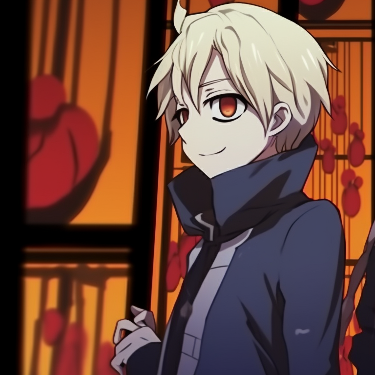 Two characters facing each other in Halloween costumes, explicit attention to shadows and contrasts. tokyo revengers matching pfp halloween theme shopping ideas pfp for discord.